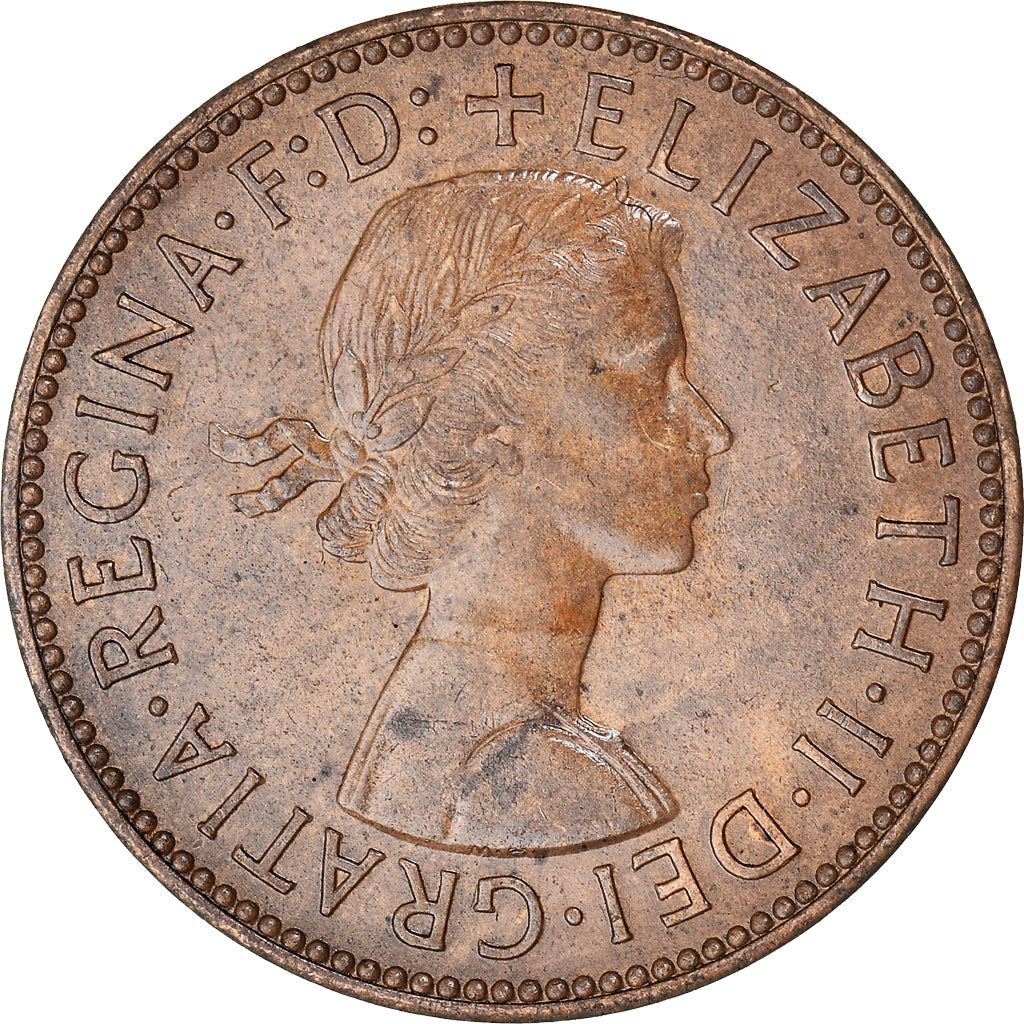 United Kingdom 1/2 Penny | 100 Coins | Elizabeth II 1st portrait | 1954 - 1970