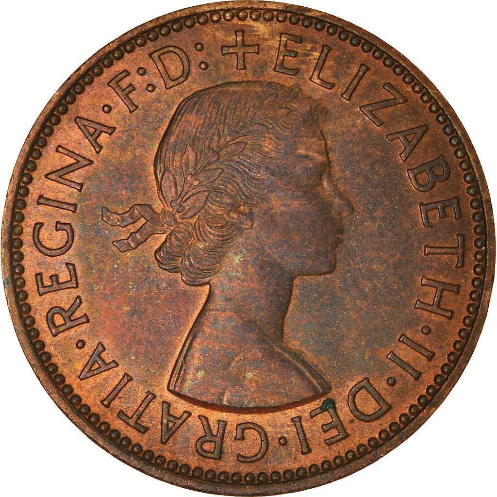 United Kingdom 1/2 Penny | 100 Coins | Elizabeth II 1st portrait | 1954 - 1970