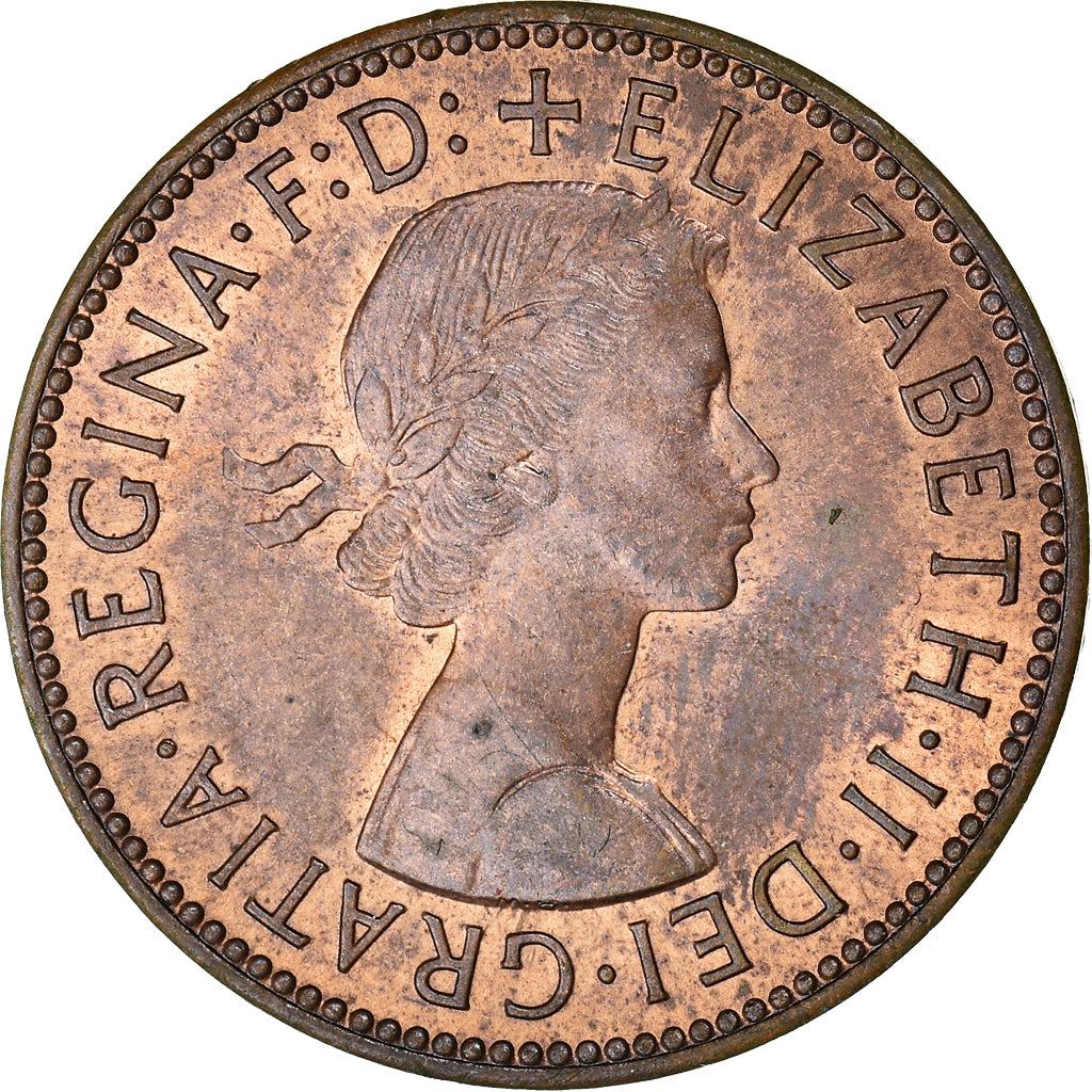 United Kingdom 1/2 Penny | 100 Coins | Elizabeth II 1st portrait | 1954 - 1970