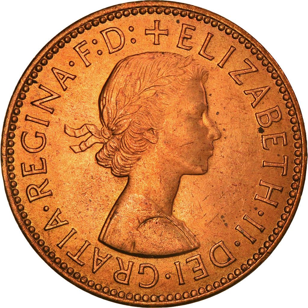 United Kingdom 1/2 Penny | 100 Coins | Elizabeth II 1st portrait | 1954 - 1970