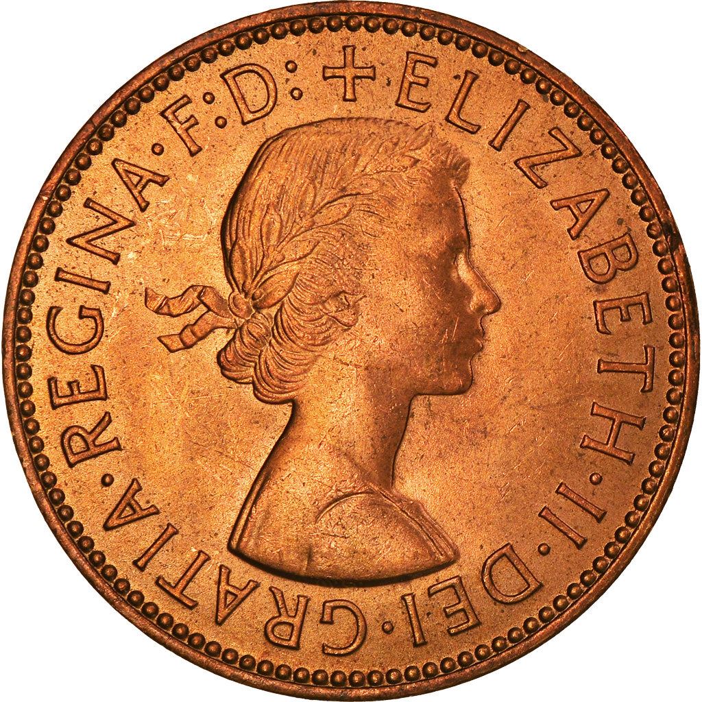 United Kingdom 1/2 Penny | 100 Coins | Elizabeth II 1st portrait | 1954 - 1970