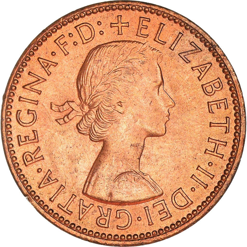 United Kingdom 1/2 Penny | 100 Coins | Elizabeth II 1st portrait | 1954 - 1970