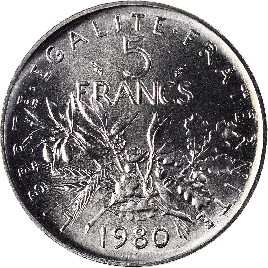 French 5 Francs Coin | signature O. Roty | KM926a.1 | France | 1969 - 2001