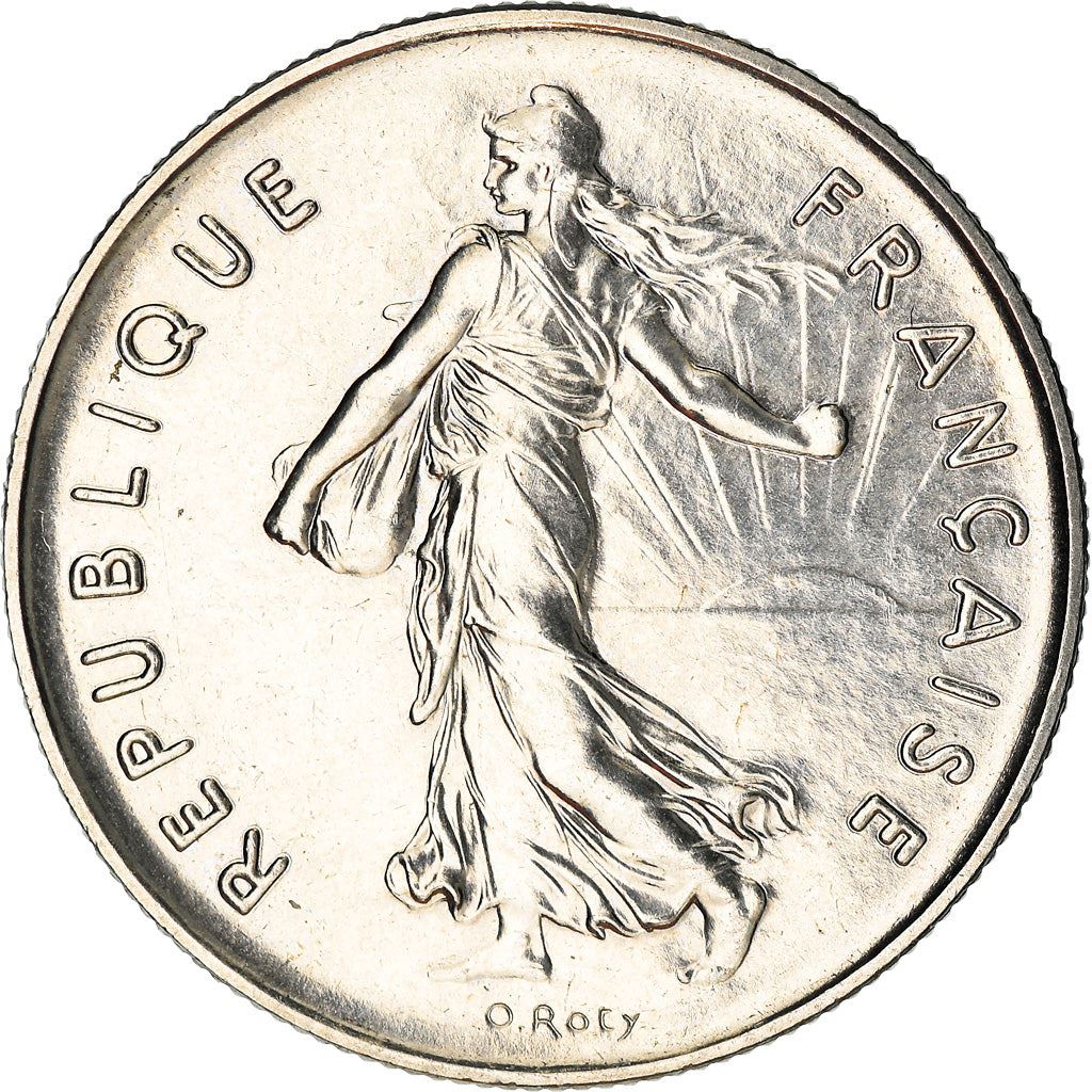 French 5 Francs Coin | signature O. Roty | KM926a.1 | France | 1969 - 2001