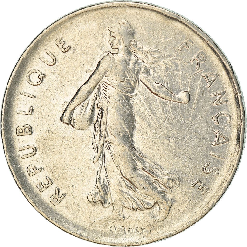 French 5 Francs Coin | signature O. Roty | KM926a.1 | France | 1969 - 2001