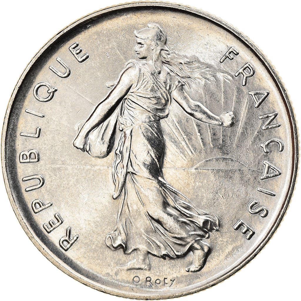 French 5 Francs Coin | signature O. Roty | KM926a.1 | France | 1969 - 2001